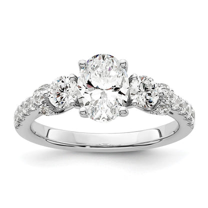 14K Weißgold Verlobungsring mit im Labor gezüchtetem Diamant, 0,75 ct., VS/SI+ G+, ovaler Mittelstein 1 ct