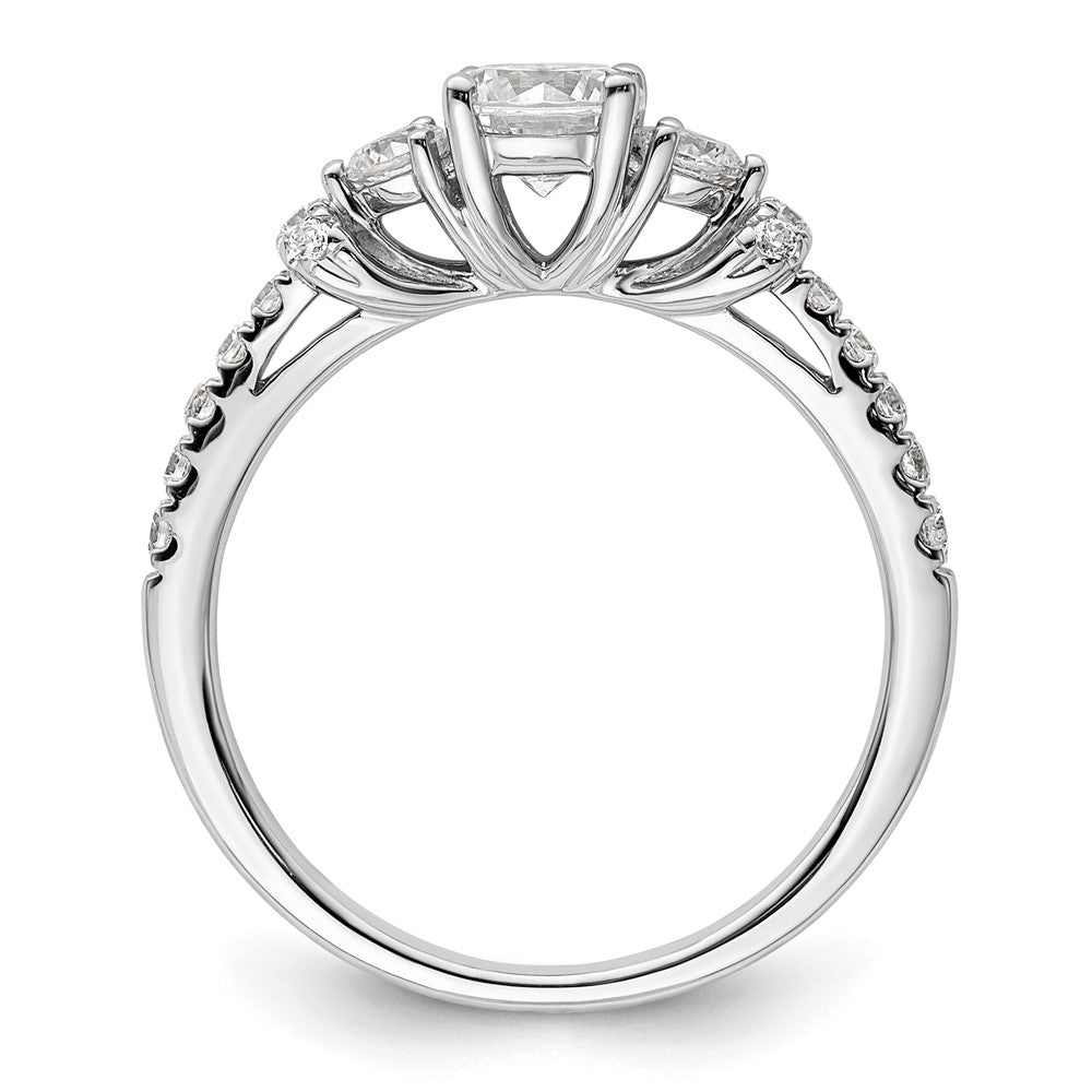 14K Weißgold Verlobungsring mit 0,5 ct. Center und 0,375 ct. Laborgezüchteten Diamanten VS/SI+ G+