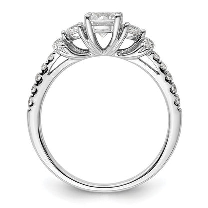 14K Weißgold Verlobungsring mit 0,5 ct. Center und 0,375 ct. Laborgezüchteten Diamanten VS/SI+ G+