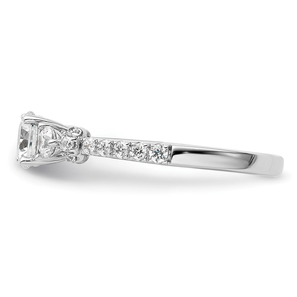 14K Weißgold Verlobungsring mit 0,5 ct. Center und 0,375 ct. Laborgezüchteten Diamanten VS/SI+ G+