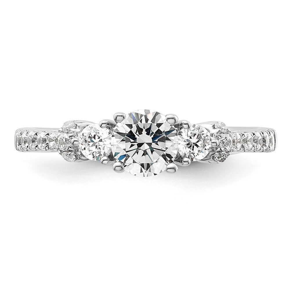 14K Weißgold Verlobungsring mit 0,5 ct. Center und 0,375 ct. Laborgezüchteten Diamanten VS/SI+ G+