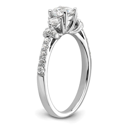 14K Weißgold Verlobungsring mit 0,5 ct. Center und 0,375 ct. Laborgezüchteten Diamanten VS/SI+ G+