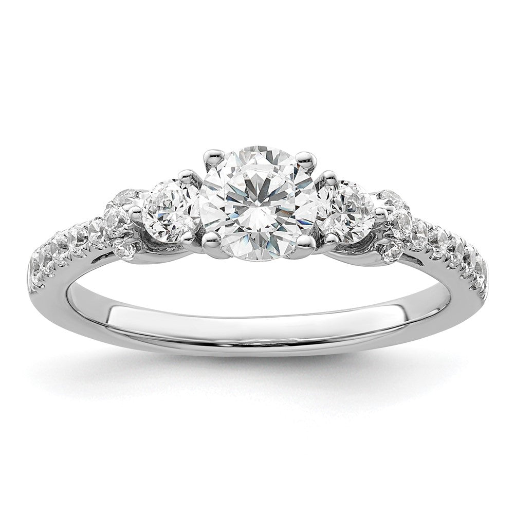 14K Weißgold Verlobungsring mit 0,5 ct. Center und 0,375 ct. Laborgezüchteten Diamanten VS/SI+ G+