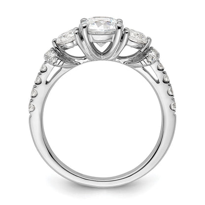 14K Weißgold 0,75 ct. Laborgezüchteter Diamant VS/SI+ G+ 1 ct. Center Verlobungsring