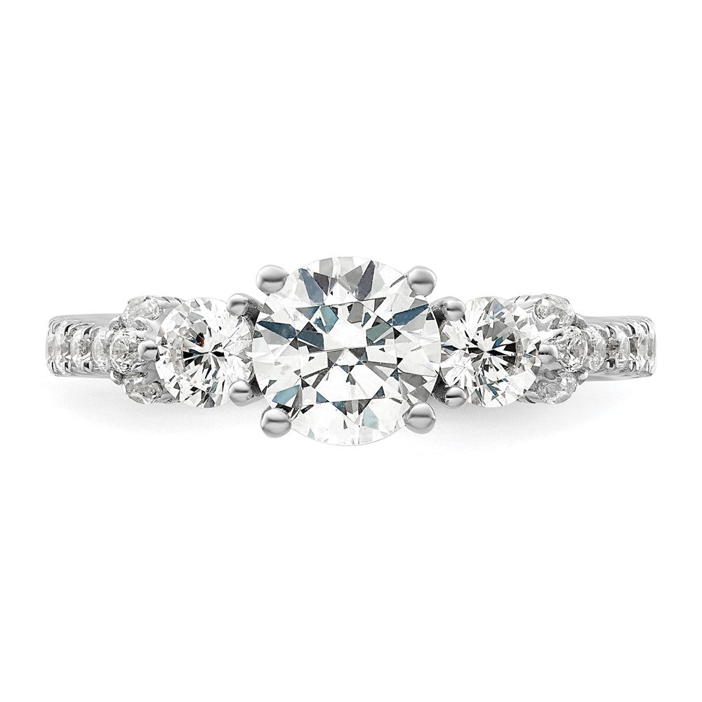 14K Weißgold 0,75 ct. Laborgezüchteter Diamant VS/SI+ G+ 1 ct. Center Verlobungsring