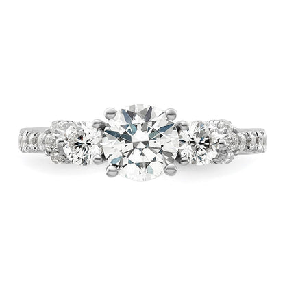 14K Weißgold 0,75 ct. Laborgezüchteter Diamant VS/SI+ G+ 1 ct. Center Verlobungsring