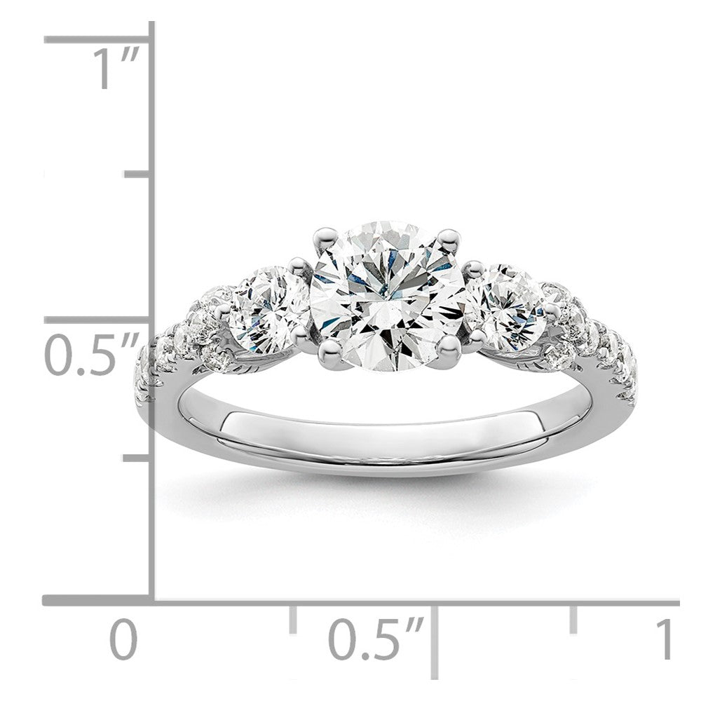 14K Weißgold 0,75 ct. Laborgezüchteter Diamant VS/SI+ G+ 1 ct. Center Verlobungsring
