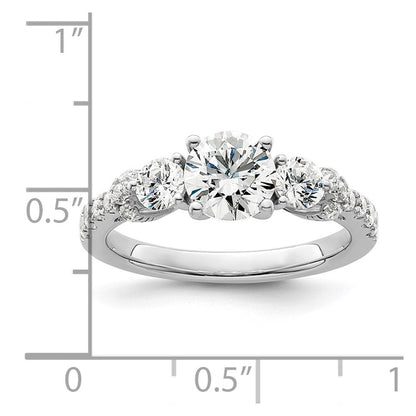 14K Weißgold 0,75 ct. Laborgezüchteter Diamant VS/SI+ G+ 1 ct. Center Verlobungsring