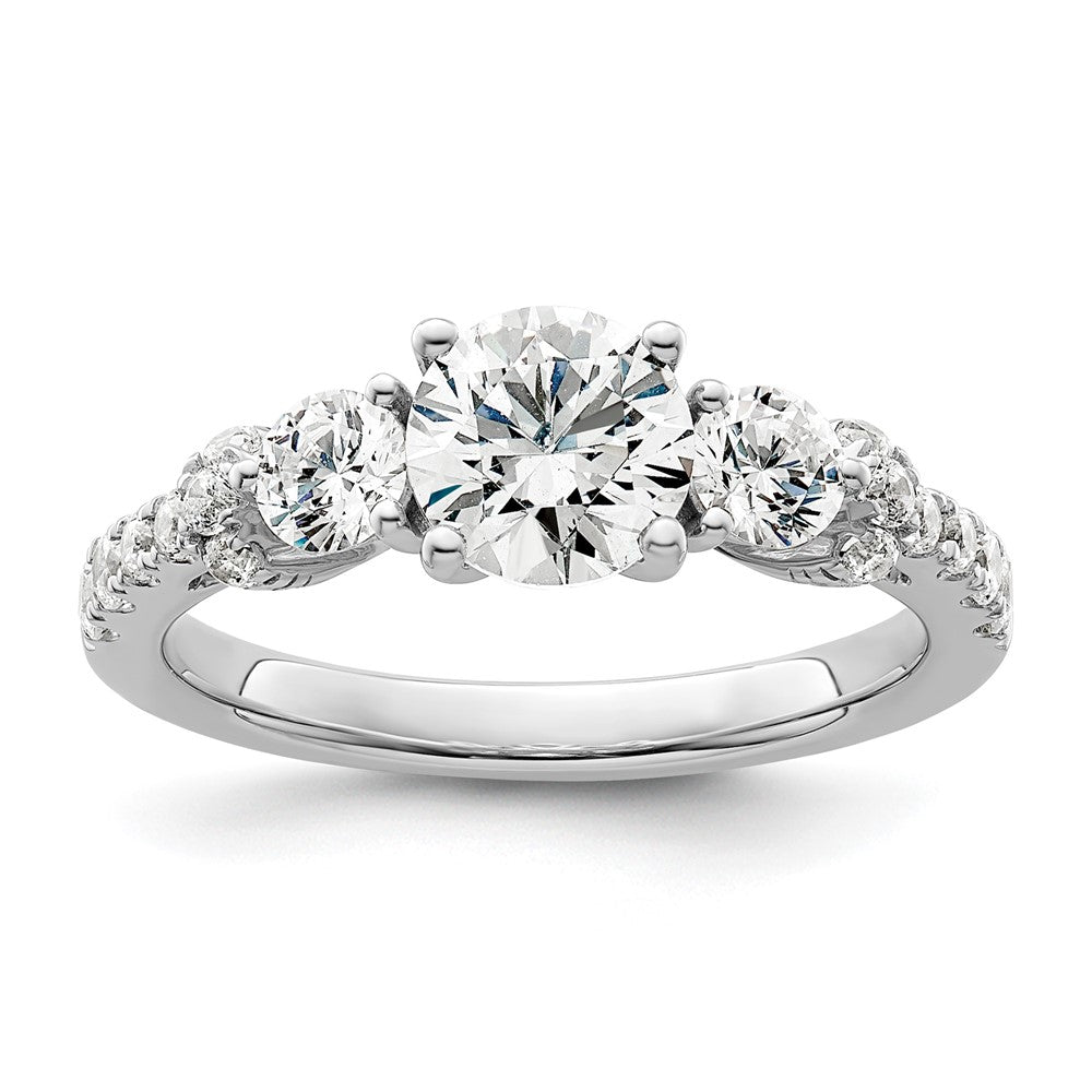 14K Weißgold 0,75 ct. Laborgezüchteter Diamant VS/SI+ G+ 1 ct. Center Verlobungsring