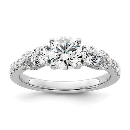 14K Weißgold 0,75 ct. Laborgezüchteter Diamant VS/SI+ G+ 1 ct. Center Verlobungsring