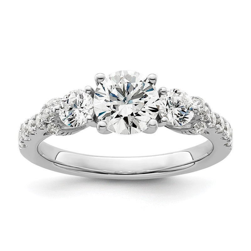 14K Weißgold 0,75 ct. Laborgezüchteter Diamant VS/SI+ G+ 1 ct. Center Verlobungsring
