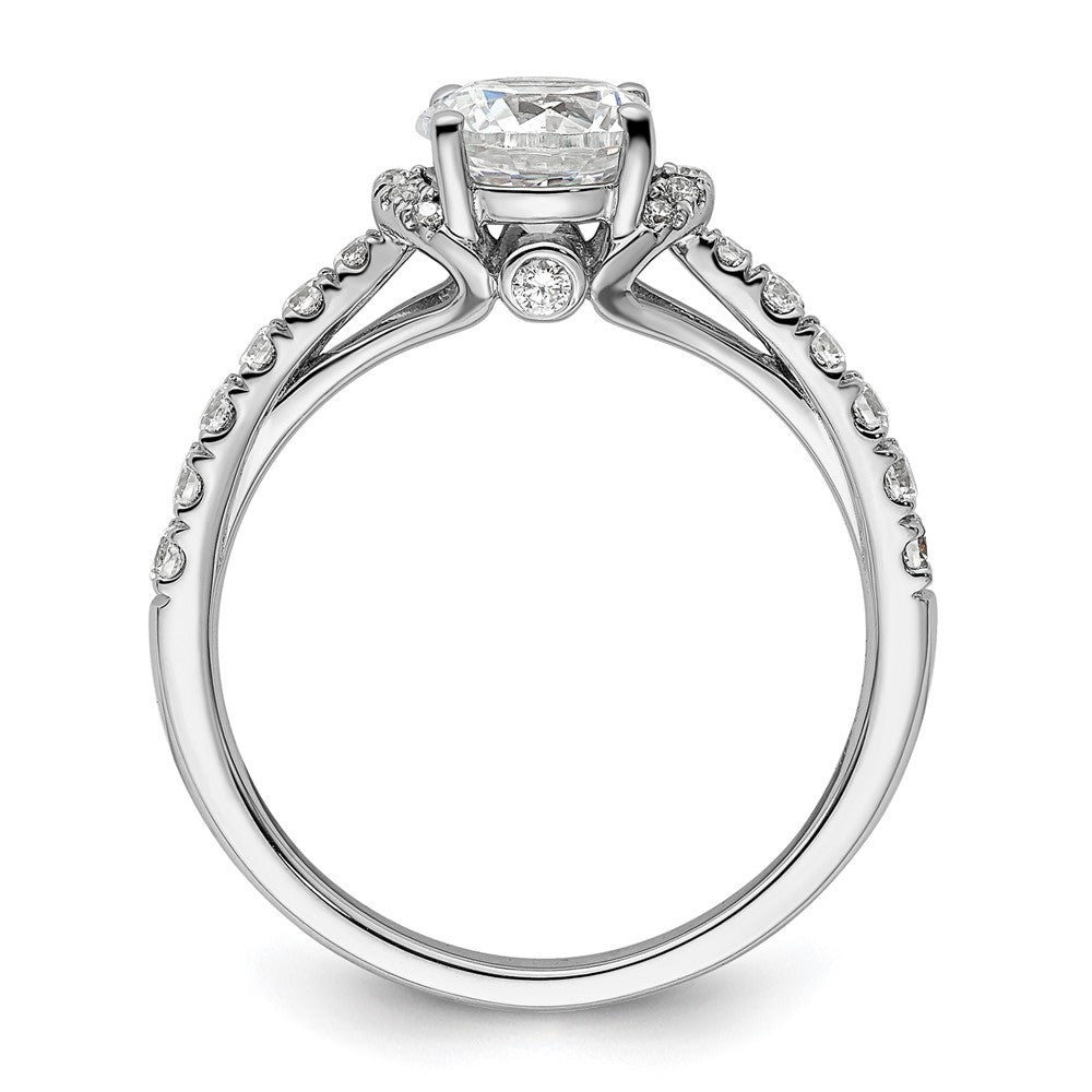 14K Weißgold Verlobungsring mit 0,33 ct. laborgezüchtetem Diamant VS/SI+ G+ und 1 ct. rundem Diamant in der Mitte