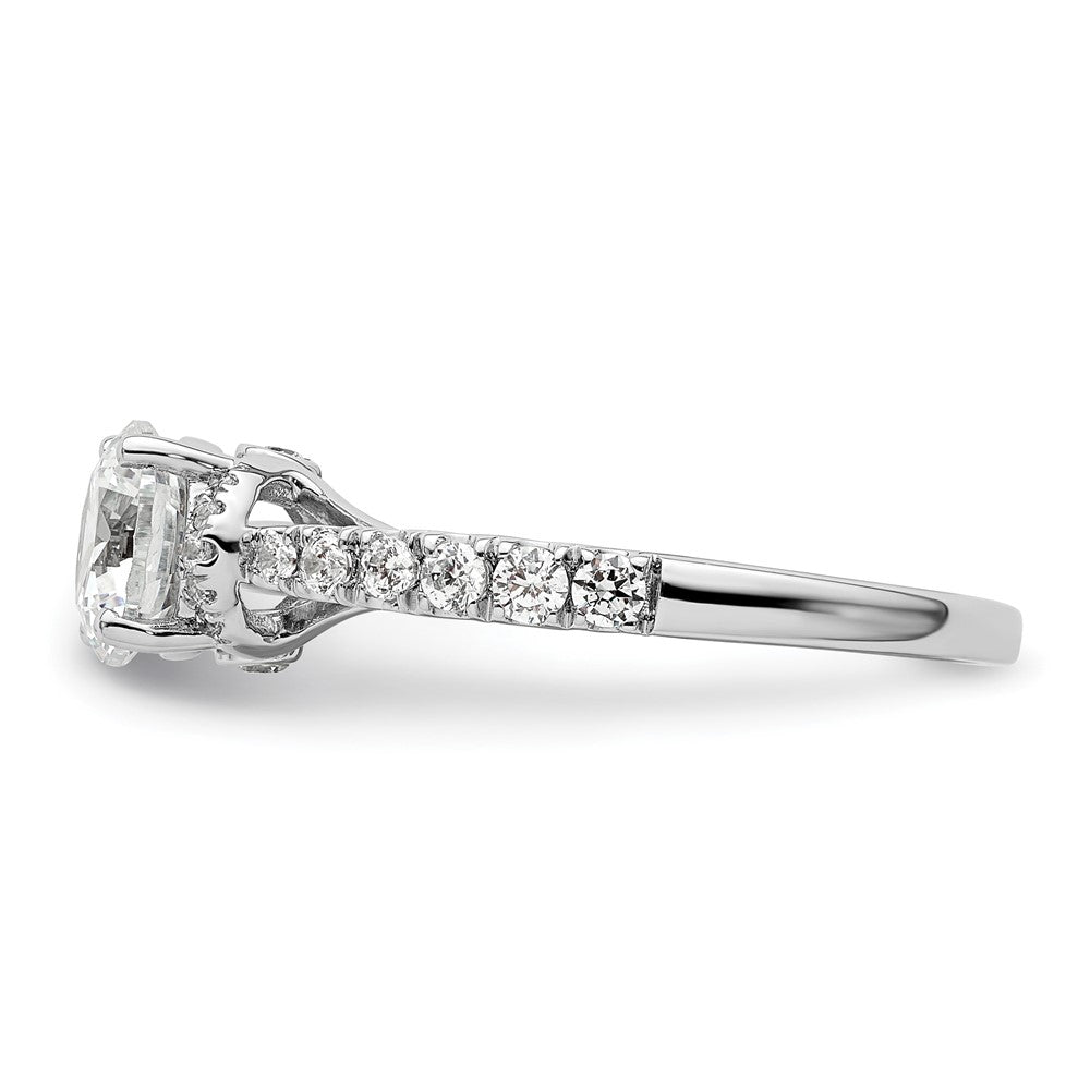 14K Weißgold Verlobungsring mit 0,33 ct. laborgezüchtetem Diamant VS/SI+ G+ und 1 ct. rundem Diamant in der Mitte