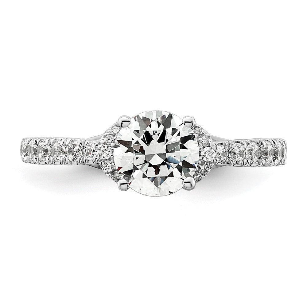 14K Weißgold Verlobungsring mit 0,33 ct. laborgezüchtetem Diamant VS/SI+ G+ und 1 ct. rundem Diamant in der Mitte