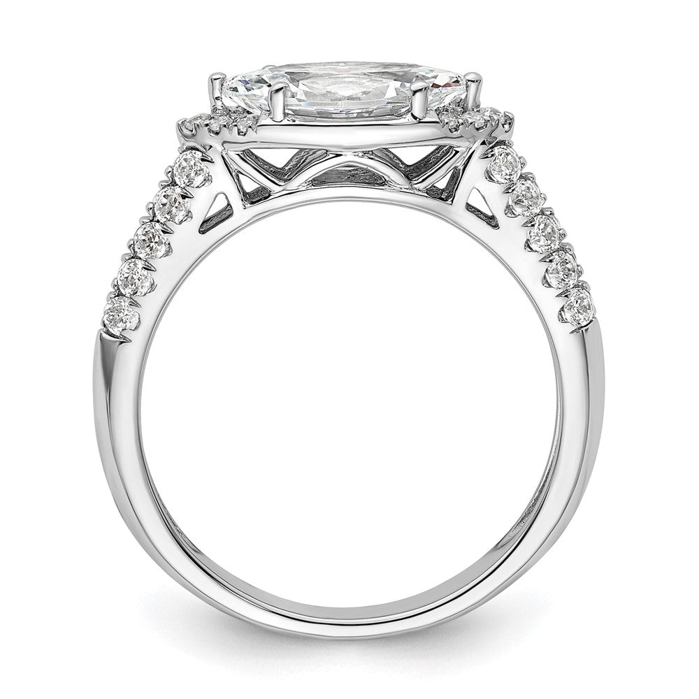 14K Weißgold Verlobungsring mit 0,33 ct. im Labor gezüchteten Diamanten, VS/SI+ G+, 1 ct. Mittelstein, Ost-West-Marquise
