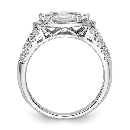 14K Weißgold Verlobungsring mit 0,33 ct. im Labor gezüchteten Diamanten, VS/SI+ G+, 1 ct. Mittelstein, Ost-West-Marquise