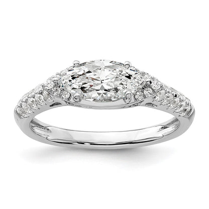 14K Weißgold Verlobungsring mit 0,33 ct. im Labor gezüchteten Diamanten, VS/SI+ G+, 1 ct. Mittelstein, Ost-West-Marquise