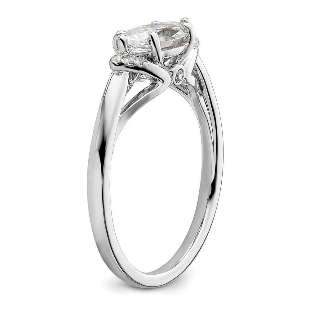 14K Weißgold 0,05 ct. Labordiamant VS/SI+ G+ 1 ct. Mittelstein East-West-Marquise Semi-Mount Verlobungsring