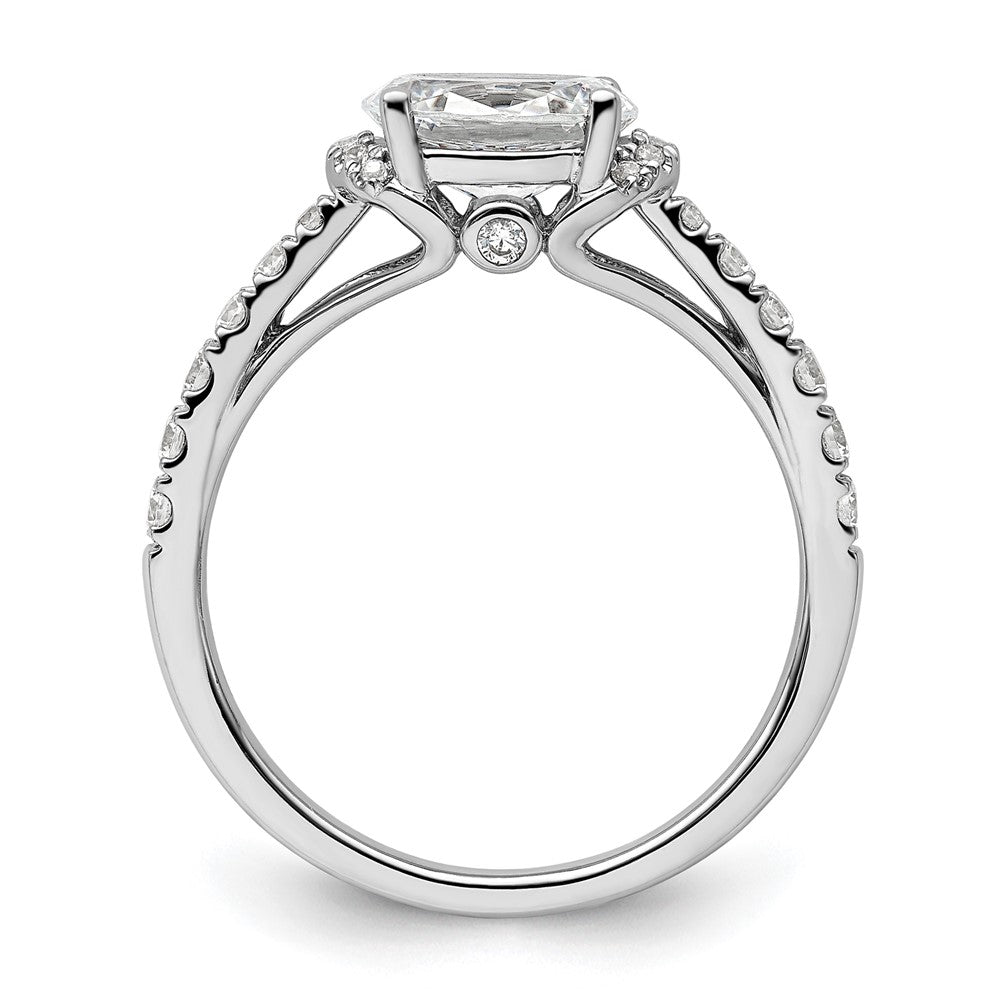 14K Weißgold Verlobungsring mit 0,33 ct. Labordiamant VS/SI+ G+, 1 ct. Ost-West-Oval-Mittelstein
