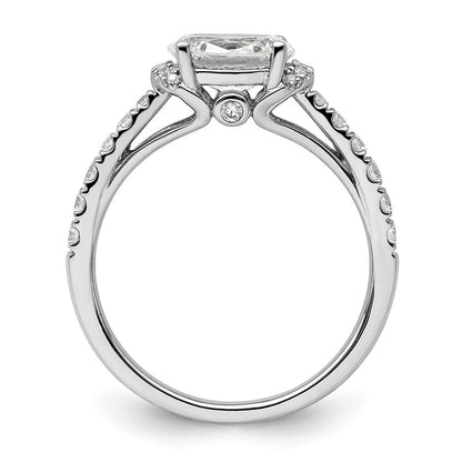 14K Weißgold Verlobungsring mit 0,33 ct. Labordiamant VS/SI+ G+, 1 ct. Ost-West-Oval-Mittelstein