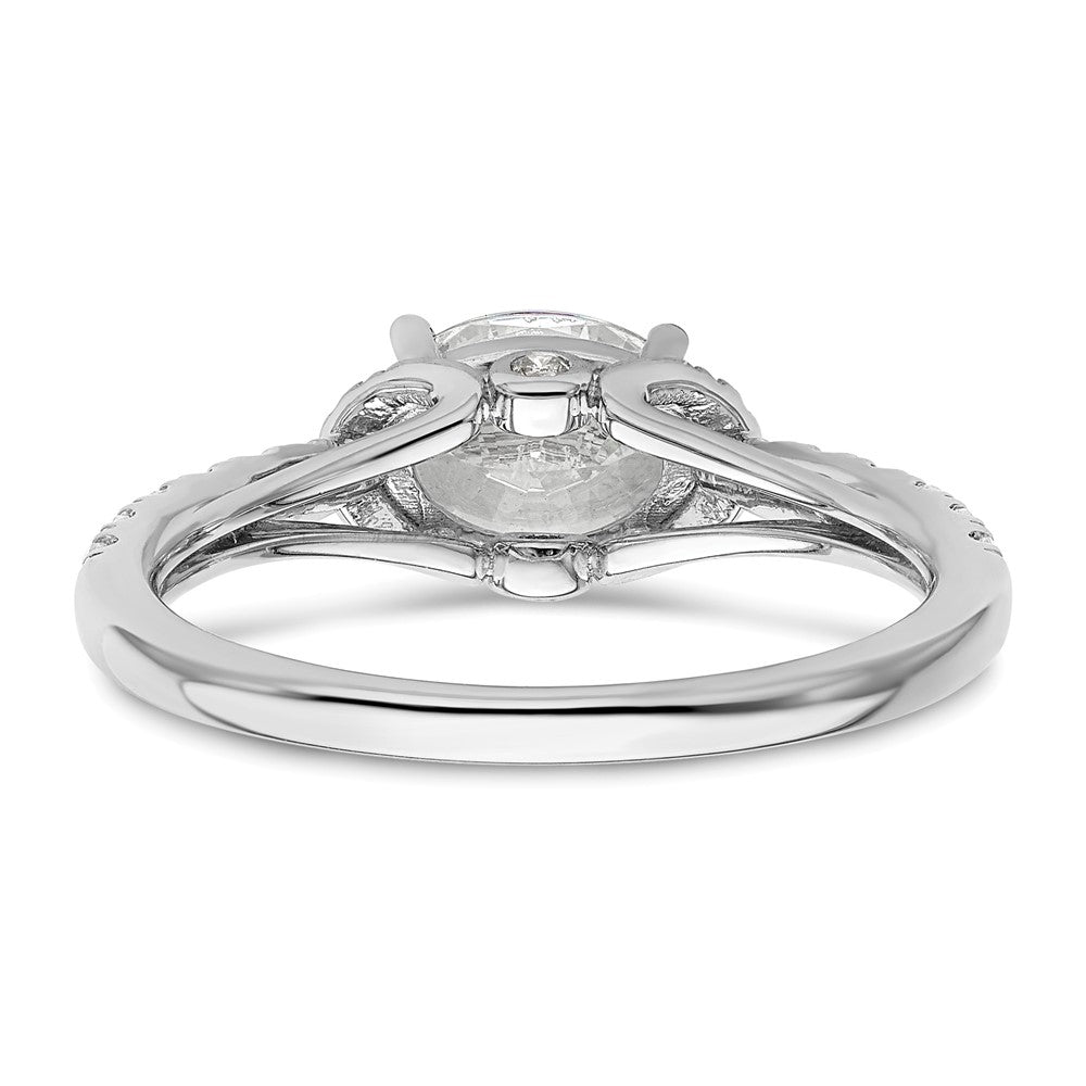 14K Weißgold Verlobungsring mit 0,33 ct. Labordiamant VS/SI+ G+, 1 ct. Ost-West-Oval-Mittelstein