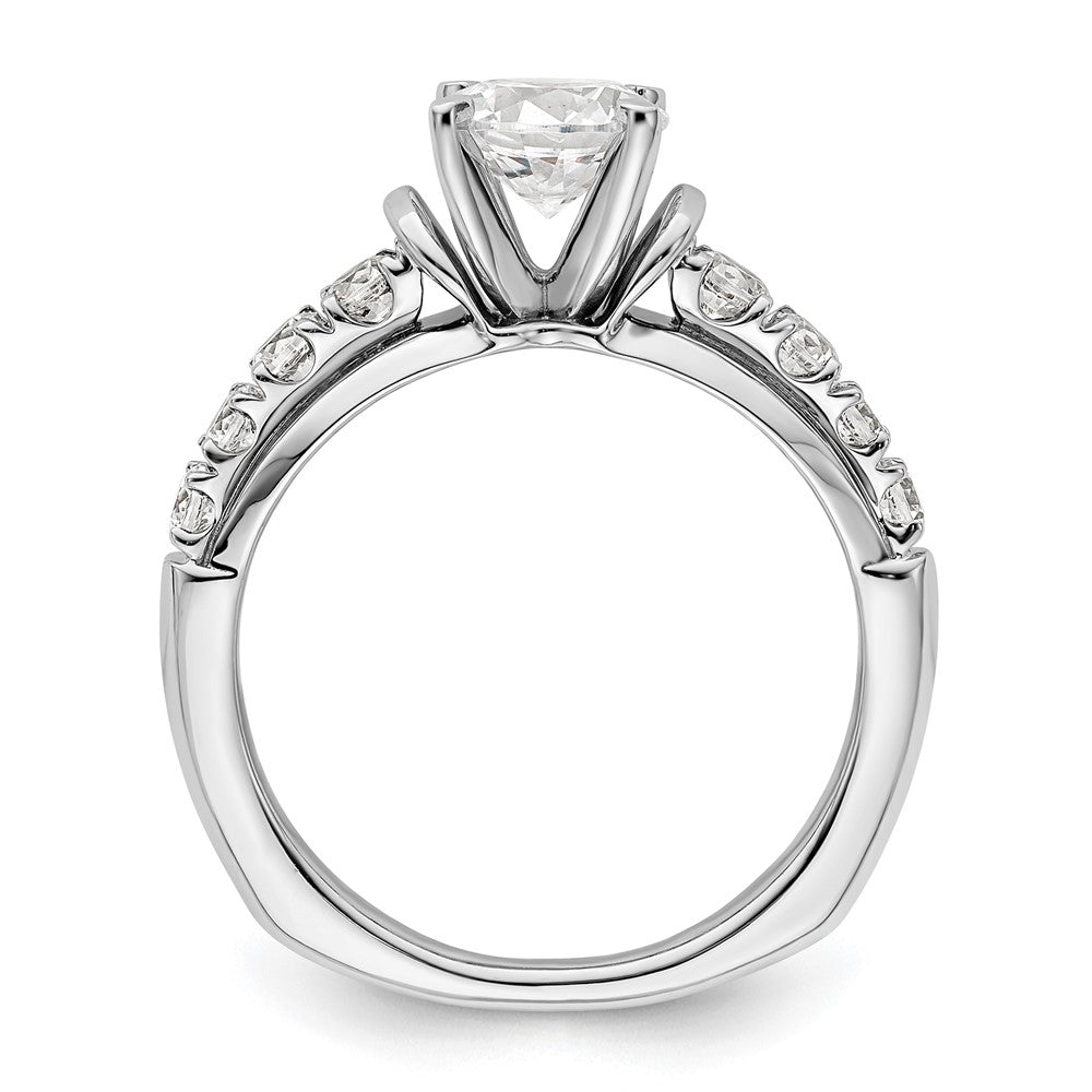 14K Weißgold Verlobungsring mit 1,5 ct. rundem Center-Laborgezüchtetem Diamanten VS/SI+ G+ und 0,5 ct. in gemeinsamer Krappenfassung