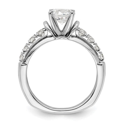 14K Weißgold Verlobungsring mit 1,5 ct. rundem Center-Laborgezüchtetem Diamanten VS/SI+ G+ und 0,5 ct. in gemeinsamer Krappenfassung