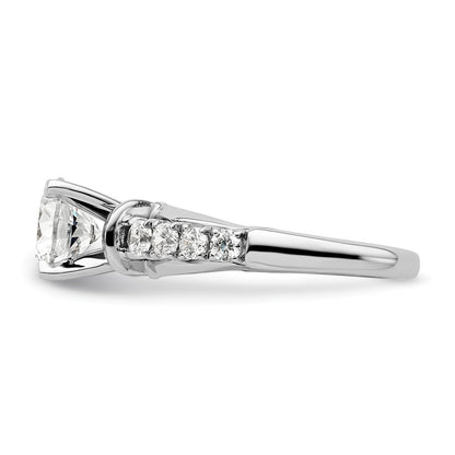 14K Weißgold Verlobungsring mit 1,5 ct. rundem Center-Laborgezüchtetem Diamanten VS/SI+ G+ und 0,5 ct. in gemeinsamer Krappenfassung