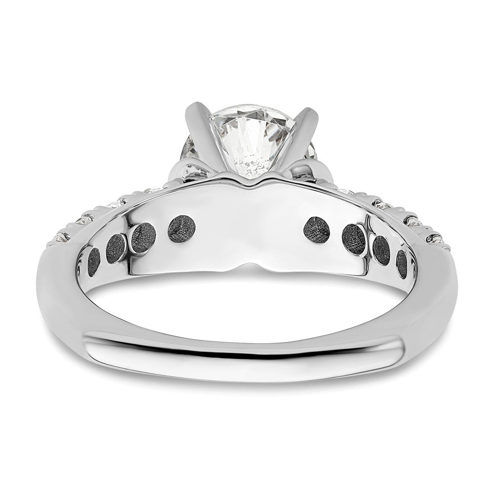 14K Weißgold Verlobungsring mit 1,5 ct. rundem Center-Laborgezüchtetem Diamanten VS/SI+ G+ und 0,5 ct. in gemeinsamer Krappenfassung