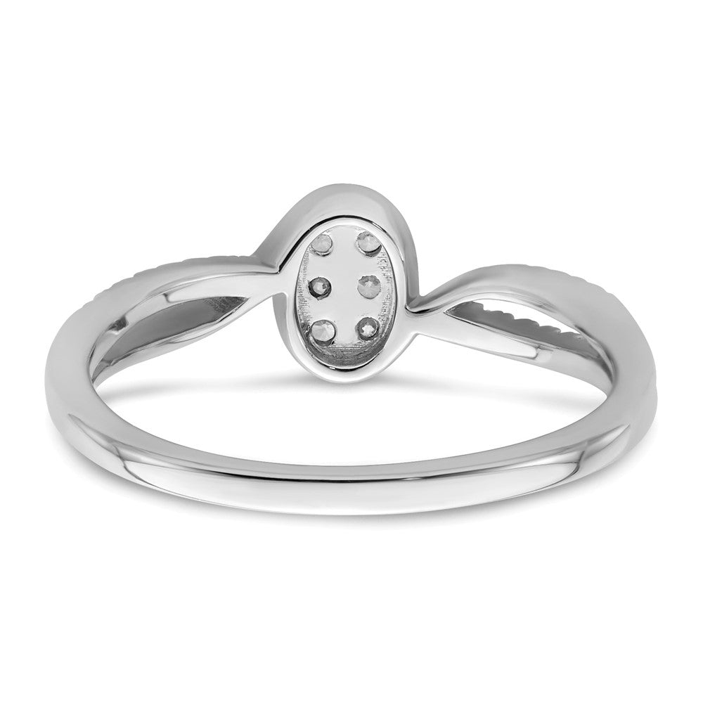 14K Weißgold Erster Versprechen-Ring mit kleinem Cluster aus im Labor gezüchteten VS/SI+ G+ Diamanten