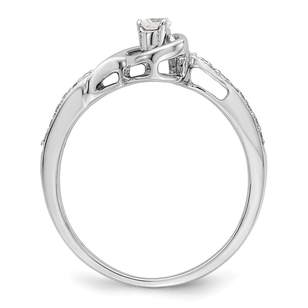 First Promise 14K Weißgold 0,2 ct. Laborgezüchteter Diamant VS/SI+ G+ Komplett Petite Verlobungsring