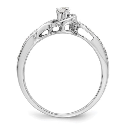 First Promise 14K Weißgold 0,2 ct. Laborgezüchteter Diamant VS/SI+ G+ Komplett Petite Verlobungsring