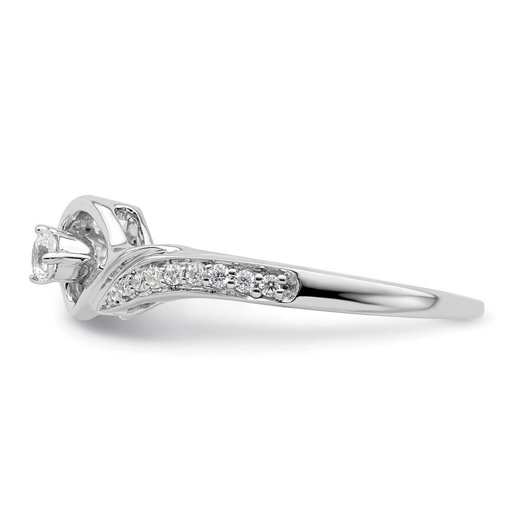 First Promise 14K Weißgold 0,2 ct. Laborgezüchteter Diamant VS/SI+ G+ Komplett Petite Verlobungsring
