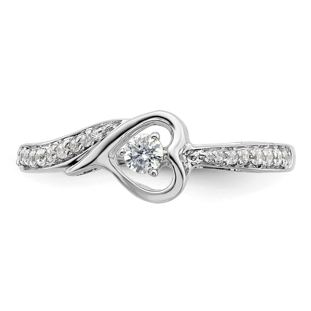 First Promise 14K Weißgold 0,2 ct. Laborgezüchteter Diamant VS/SI+ G+ Komplett Petite Verlobungsring