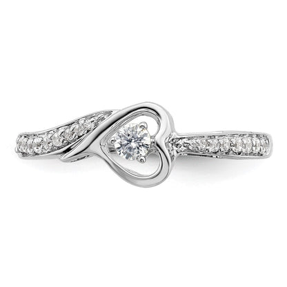 First Promise 14K Weißgold 0,2 ct. Laborgezüchteter Diamant VS/SI+ G+ Komplett Petite Verlobungsring