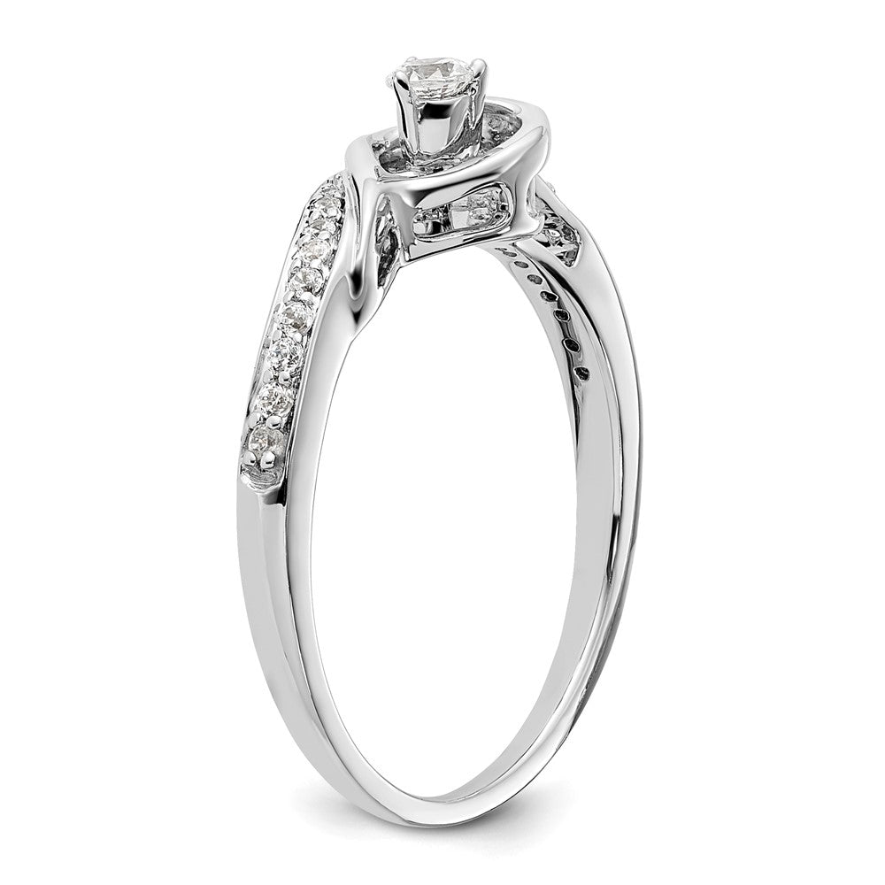 First Promise 14K Weißgold 0,2 ct. Laborgezüchteter Diamant VS/SI+ G+ Komplett Petite Verlobungsring