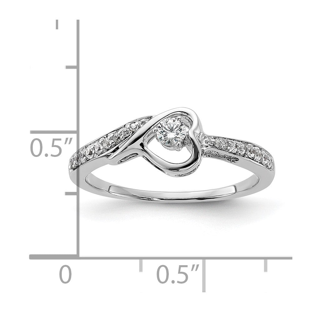 First Promise 14K Weißgold 0,2 ct. Laborgezüchteter Diamant VS/SI+ G+ Komplett Petite Verlobungsring
