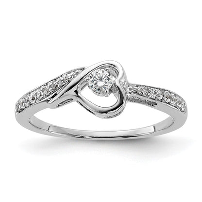 First Promise 14K Weißgold 0,2 ct. Laborgezüchteter Diamant VS/SI+ G+ Komplett Petite Verlobungsring