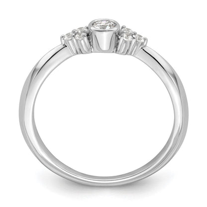 14K Weißgold Verlobungsring „First Promise“ mit rundem Diamanten in Zargenfassung, im Labor gezüchtet, VS/SI+ G+