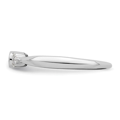14K Weißgold Verlobungsring „First Promise“ mit rundem Diamanten in Zargenfassung, im Labor gezüchtet, VS/SI+ G+