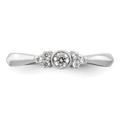 14K Weißgold Verlobungsring „First Promise“ mit rundem Diamanten in Zargenfassung, im Labor gezüchtet, VS/SI+ G+
