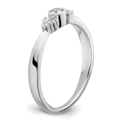 14K Weißgold Verlobungsring „First Promise“ mit rundem Diamanten in Zargenfassung, im Labor gezüchtet, VS/SI+ G+