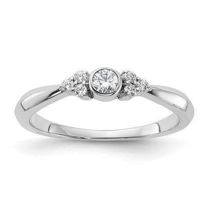 14K Weißgold Verlobungsring „First Promise“ mit rundem Diamanten in Zargenfassung, im Labor gezüchtet, VS/SI+ G+