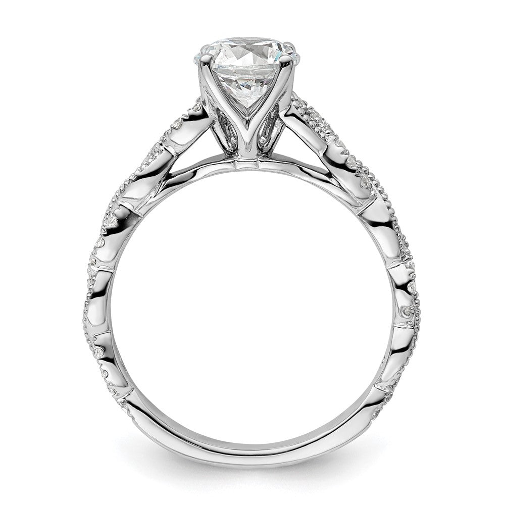 14K Weißgold Verlobungsring mit 0,2 ct. Labordiamant VS/SI+ G+, 1 ct. rundem Mittelstein