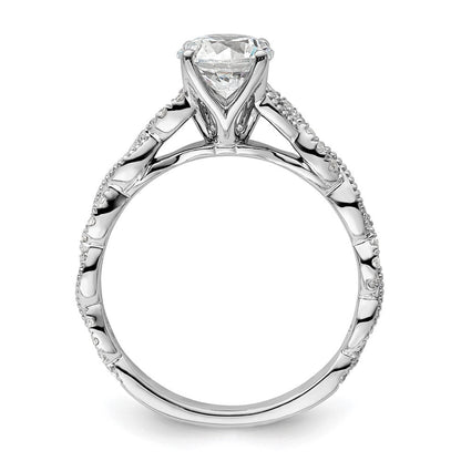 14K Weißgold Verlobungsring mit 0,2 ct. Labordiamant VS/SI+ G+, 1 ct. rundem Mittelstein