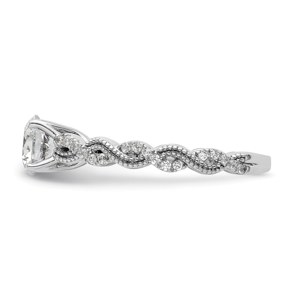 14K Weißgold Verlobungsring mit 0,2 ct. Labordiamant VS/SI+ G+, 1 ct. rundem Mittelstein