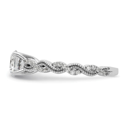 14K Weißgold Verlobungsring mit 0,2 ct. Labordiamant VS/SI+ G+, 1 ct. rundem Mittelstein
