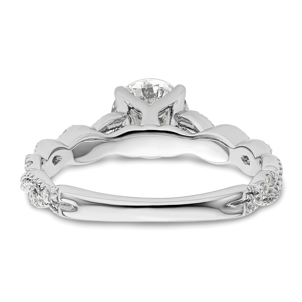 14K Weißgold Verlobungsring mit 0,2 ct. Labordiamant VS/SI+ G+, 1 ct. rundem Mittelstein