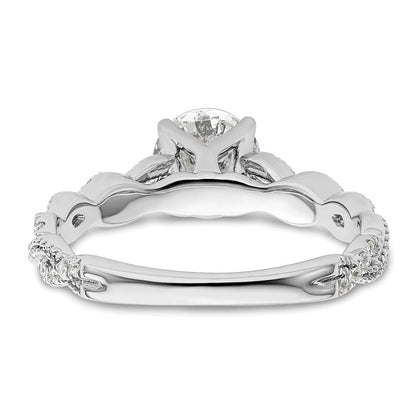 14K Weißgold Verlobungsring mit 0,2 ct. Labordiamant VS/SI+ G+, 1 ct. rundem Mittelstein