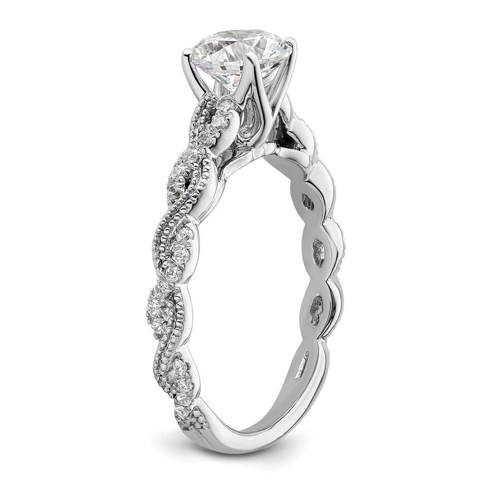 14K Weißgold Verlobungsring mit 0,2 ct. Labordiamant VS/SI+ G+, 1 ct. rundem Mittelstein